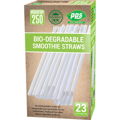 PPS Bio Degradable Smoothie Straws 23cm (250 Pcs)