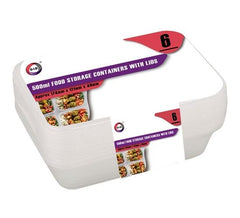 Dina (DID) Food Storage Containers With Lids 500ml (6 Packs)
