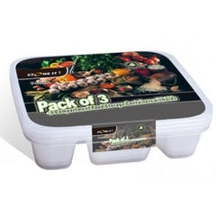 Dina Store It 5 Compartment Food Storage Containers With Lids (3 Pcs)