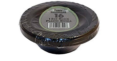 PPS Black Plastic Bowls 12 Oz (16 Pcs)