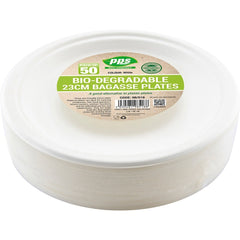 PPS Eco Friendly Bio Degradable Bagasse Plates 23cm (50 Pack)