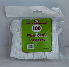 PPS White Plastic Teaspoons (100 Pack)