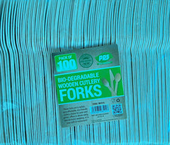 PPS Bio Degradable Wooden Cutlery Forks (100 Pcs)