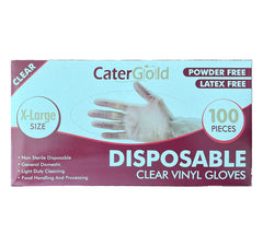 Disposable Clear Vinyl Gloves Extra Large Size (Powder Free) (Pack Of 100)