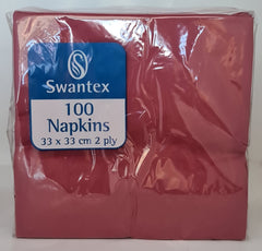 Swantex 2 Ply Napkins Burgandy 33cm (100 Pcs)