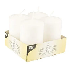 PAPSTAR * 4 50x80mm Pillar Candles White