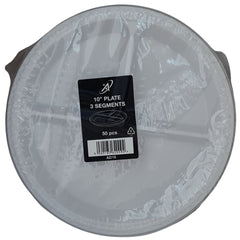 AD16 Plastic Plate 10'' (3 Segments) (50 Pcs)