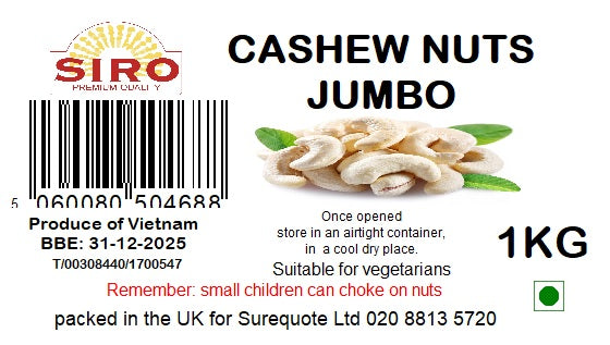 Siro Cashew Nuts Jumbo 1KG