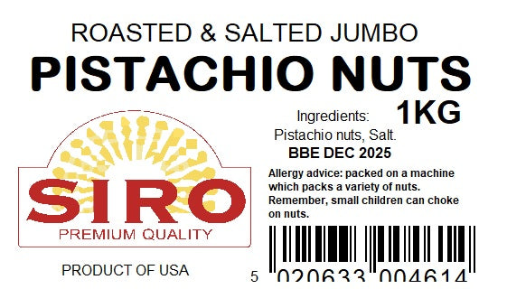 Siro Roasted & Salted Pistachio Nuts Jumbo 1KG