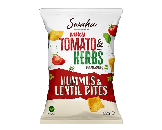 Swaha Tangy Tomato & Herbs Flavour Hummus & Lentil Bites 80G