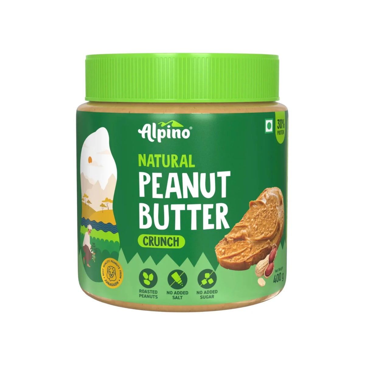 Alpino Natural Crunchy Peanut Butter 400g
