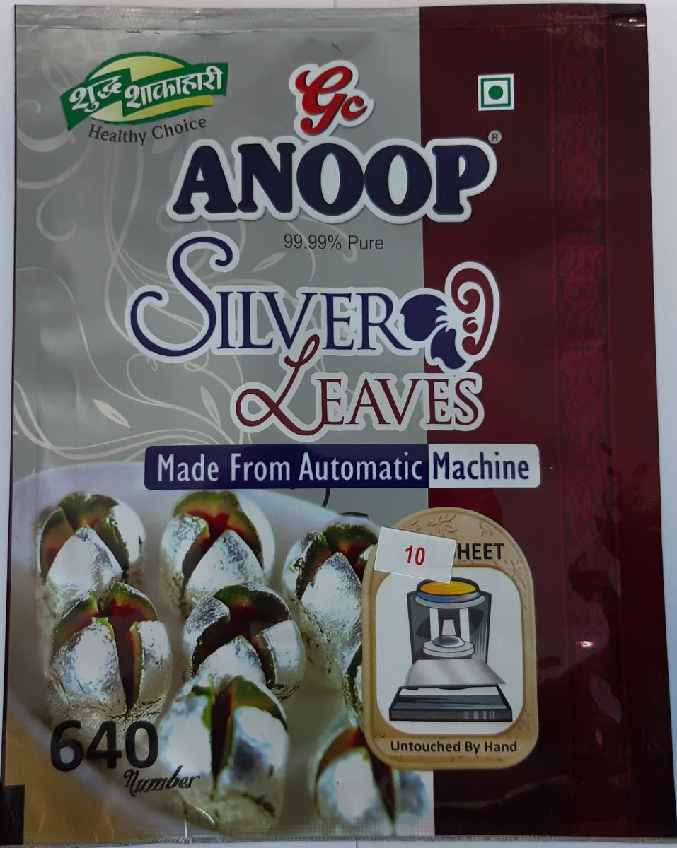 Anoop Silver Leaves Small (Verk) No. 640 - 10 Sheet