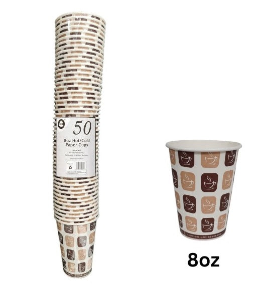 Dina DID 8OZ Hot/Cold paper Cups 50PK