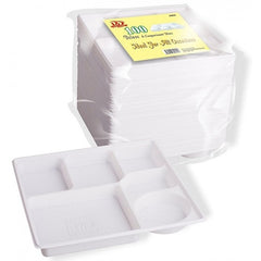 Dina Deluxe Plastic Dinner Plates 6 Compartment (100 Pcs)