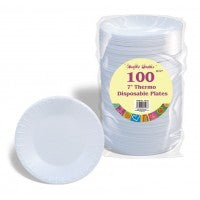 Dina Thermo Disposable Plates 7'' (100 Pack)