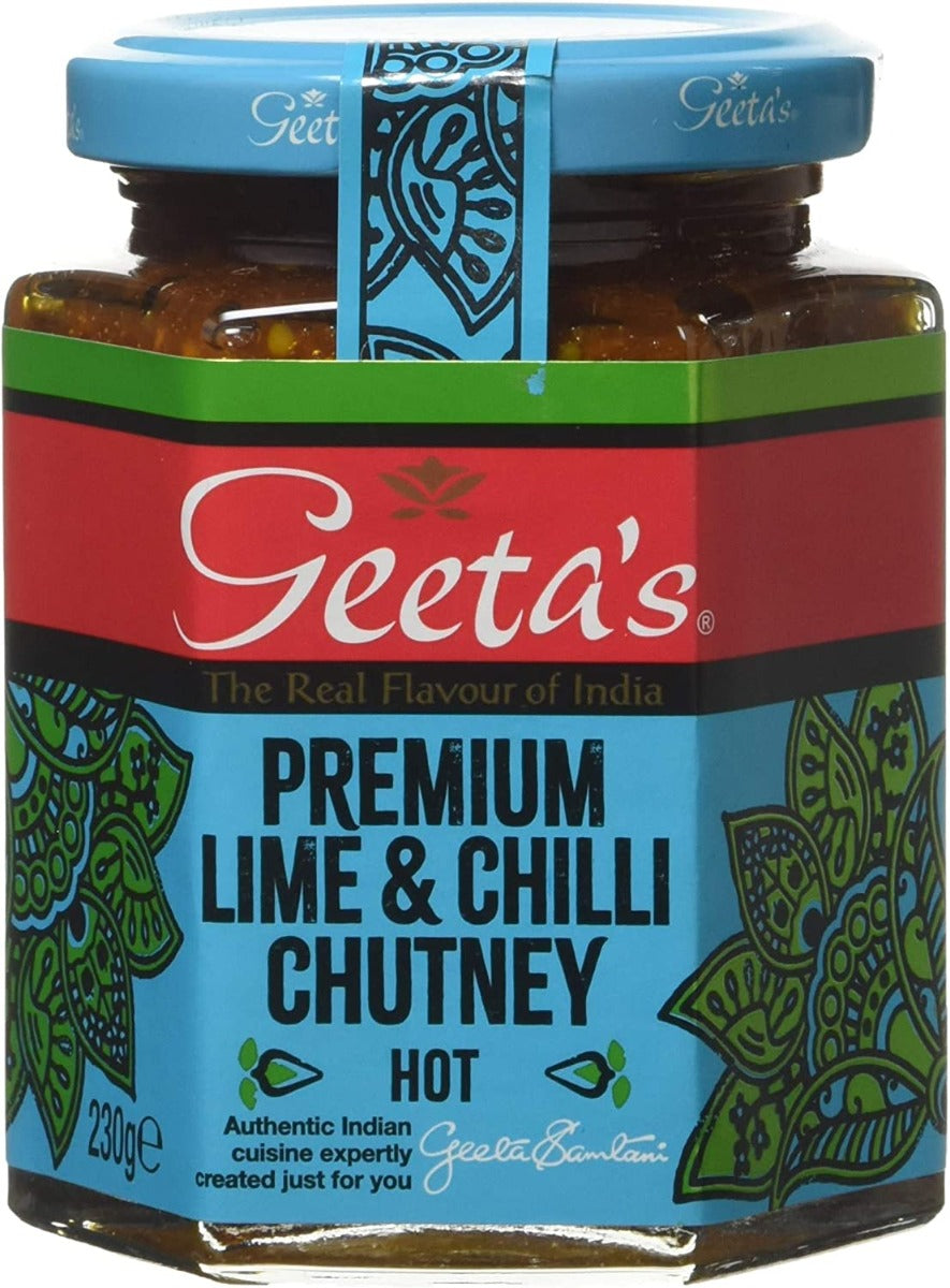 Geeta's Premium Lime & Chilli Chutney (Hot) 230g