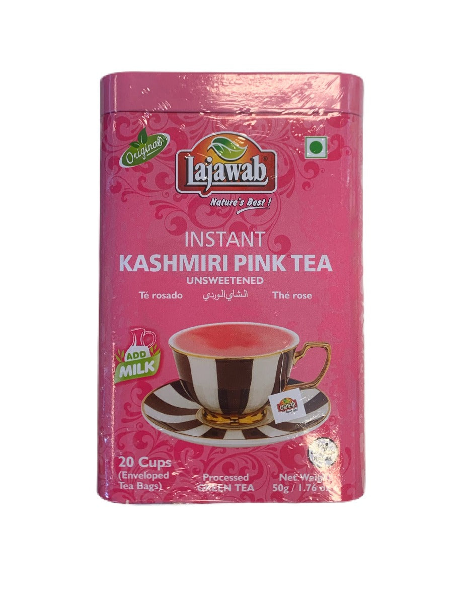 Lajawab Instant Kashmiri Pink Tea Unsweetened 20 Tea Bags 50g