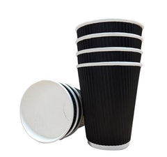 Majestic 12OZ Black Ripple Paper Cups 25PK