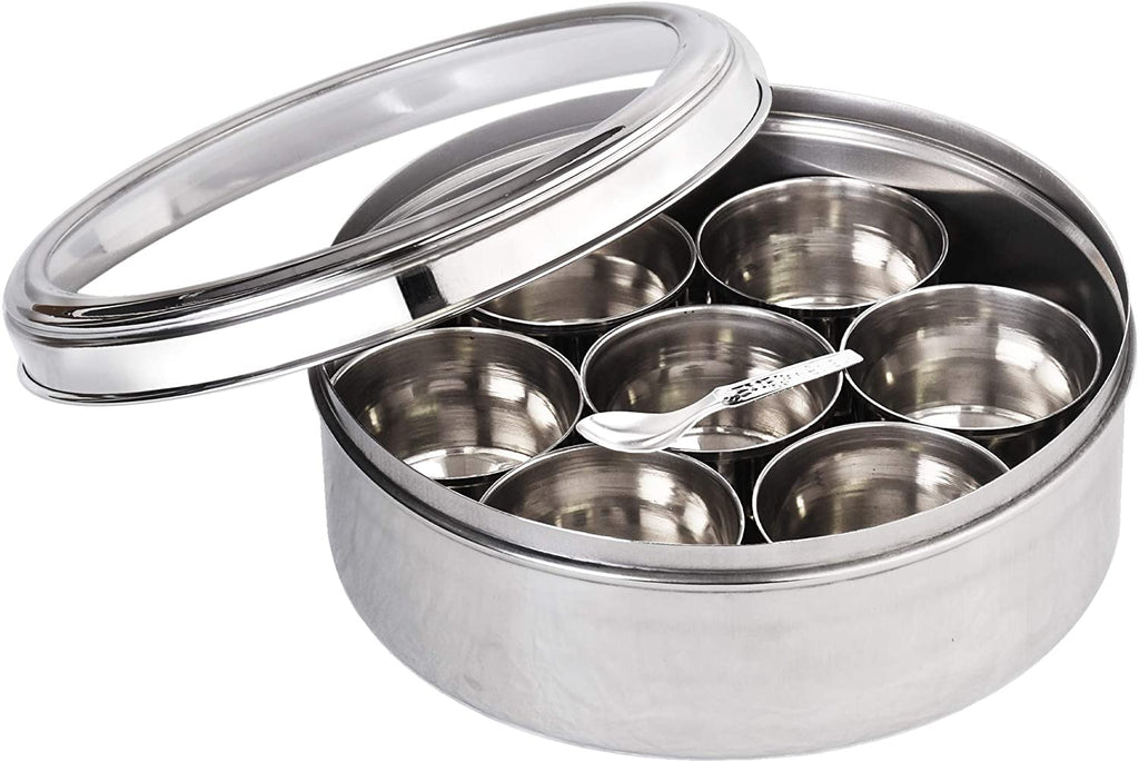 Masala Dabba With Clear Lid 14''