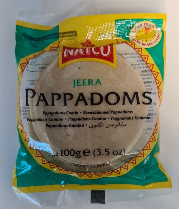 Natco Jeera Pappadoms (Papad) 100g