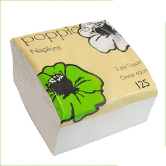 Poppies 2 Ply Dinner Napkins White 40cm (125 Pcs)