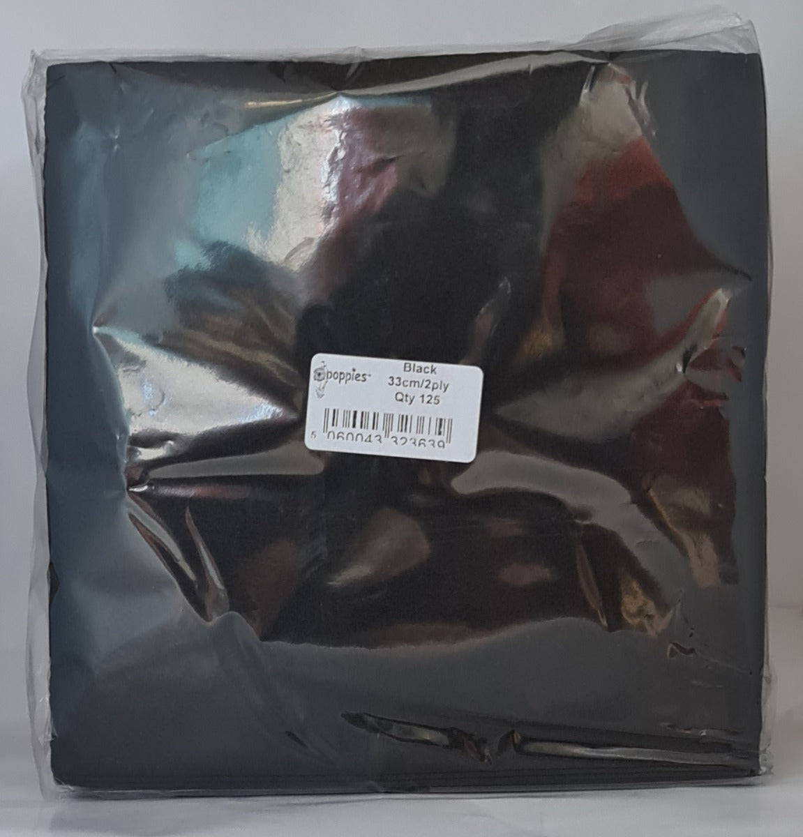 Poppies 2 ply Napkins Black 33cm (125 Pcs)