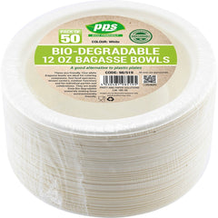 PPS Eco Friendly Bio Degradable Bagasse Bowls 12 oz (50 Pack)