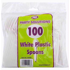 PPS White Plastic Spoons (100 Pack)