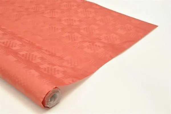 Ruby Macaw Red Damask Banquet Roll (25m x 1.2m)