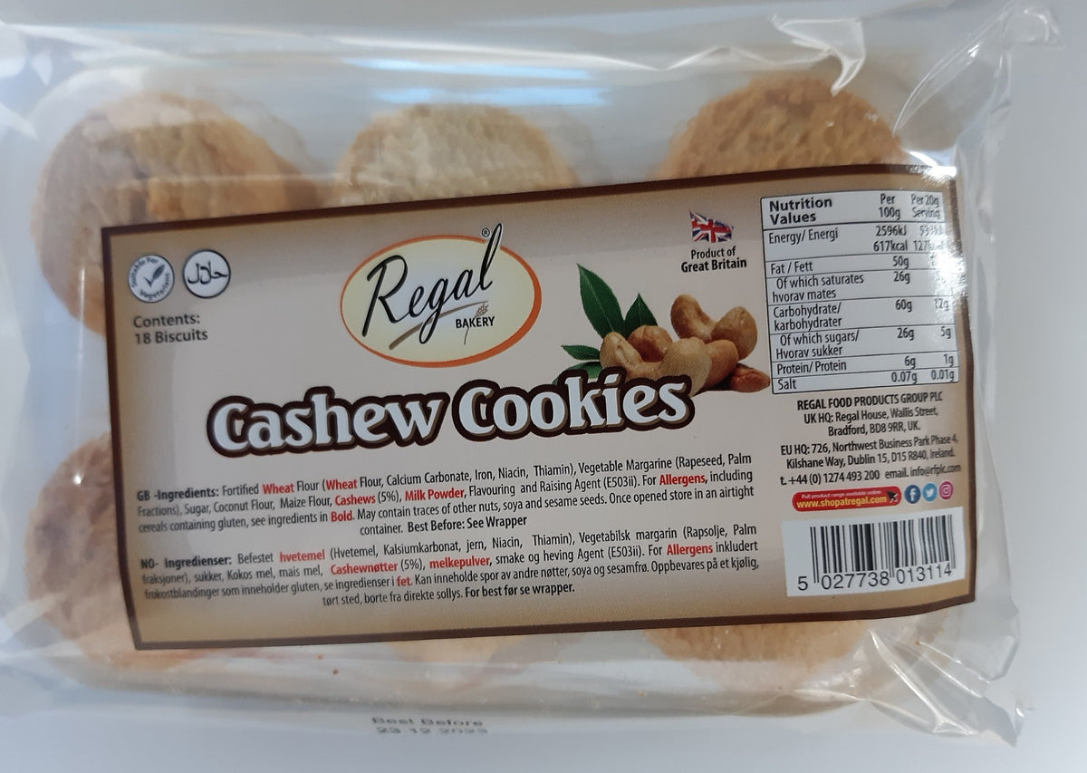Regal Egg Free Cashew Cookies 18PC