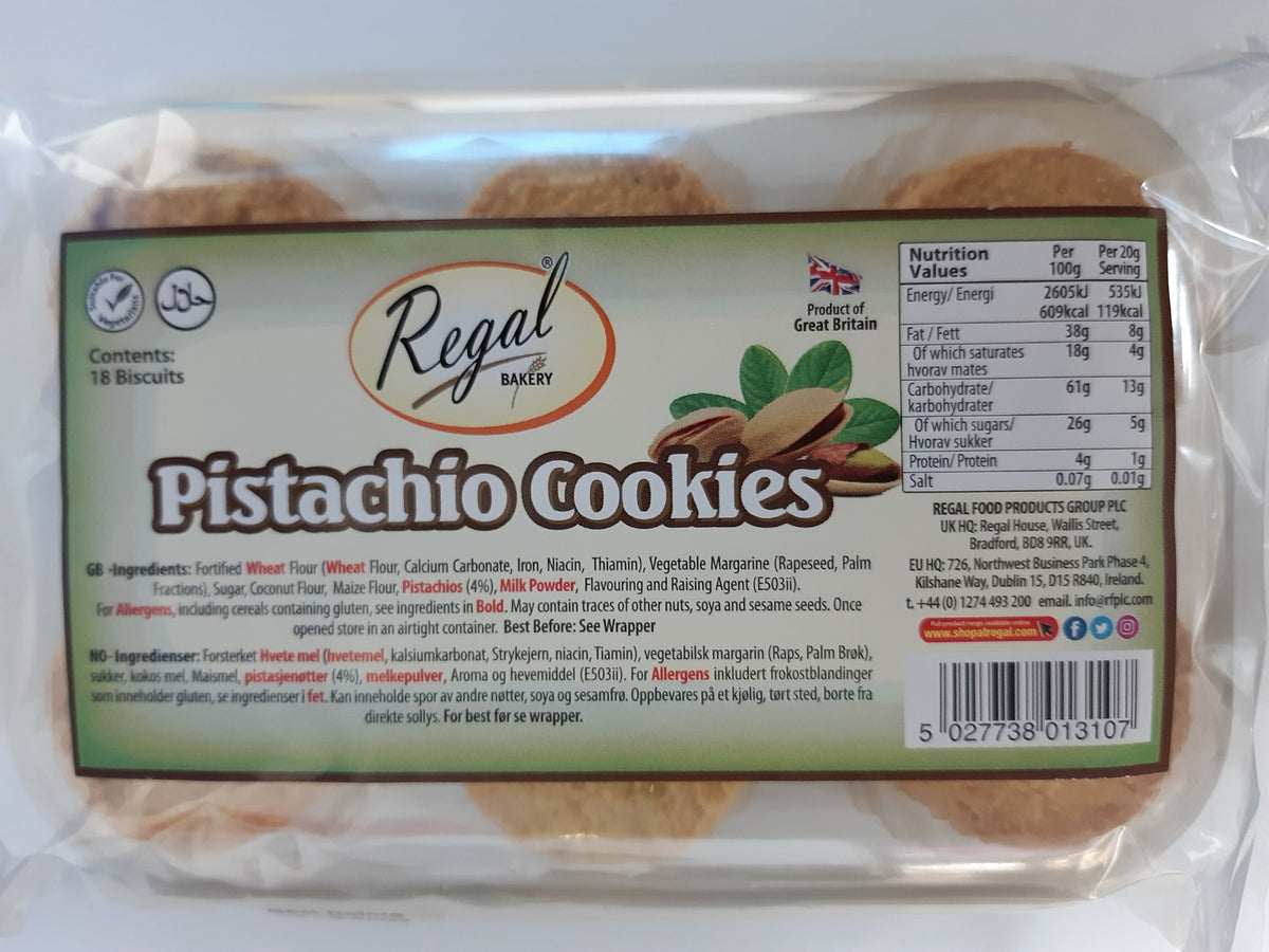 Regal Egg Free Pistachio Cookies 18PC