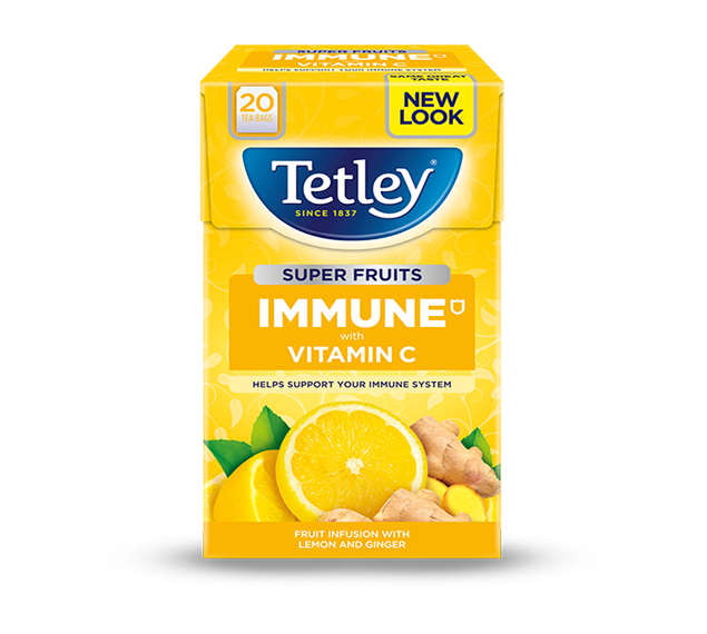 Tetley Super Fruits Immune Lemon & Ginger 20 Tea Bags 40g