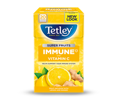 Tetley Super Fruits Immune Lemon & Ginger 20 Tea Bags 40g