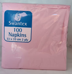 Swantex 2 Ply Napkins Pink 33cm (100 Pcs)