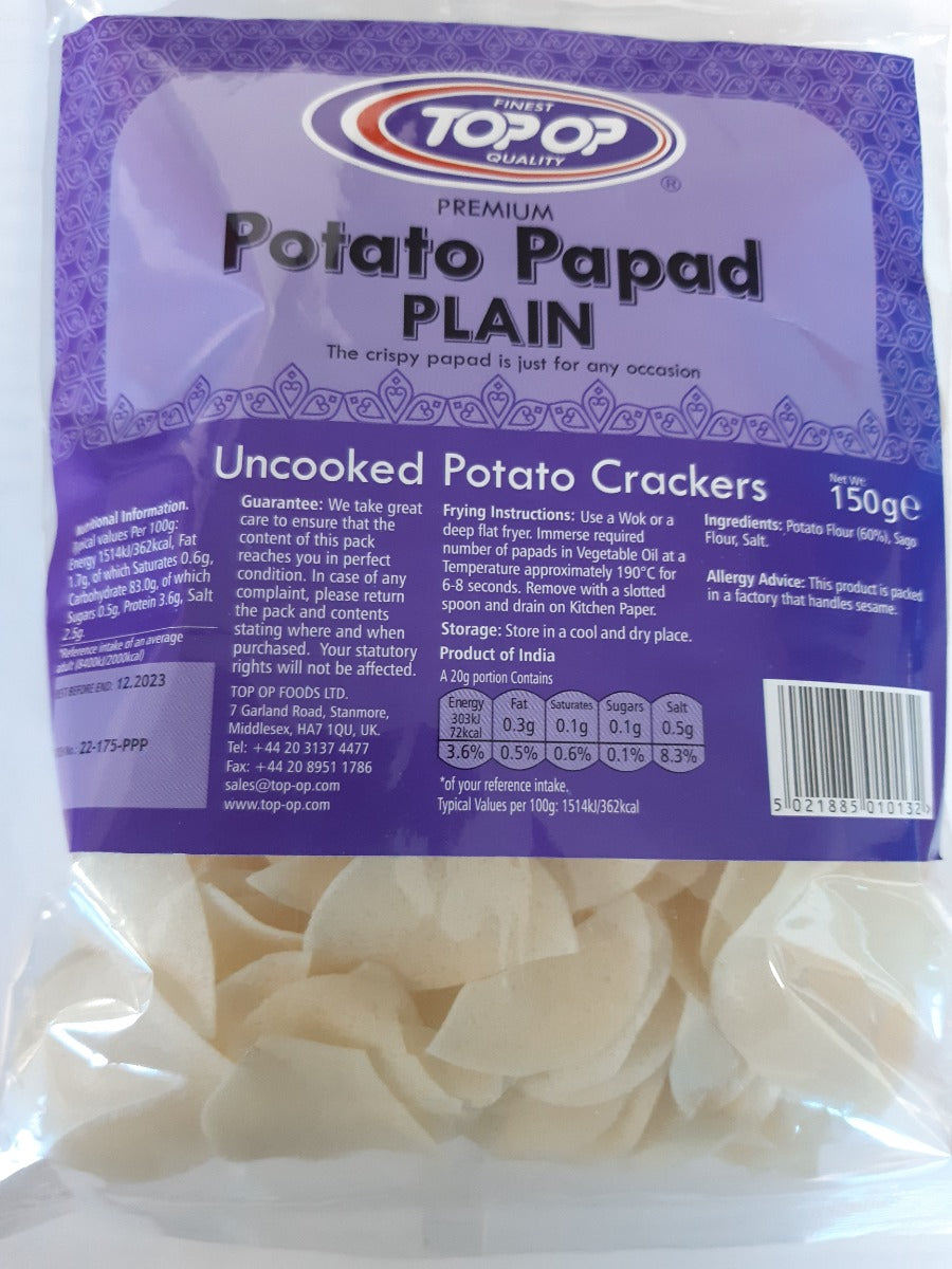 Topop Potato Papad Plain 150G