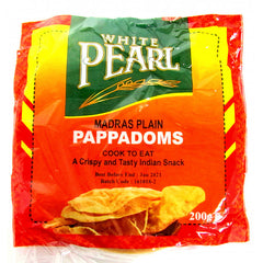 White Pearl Madras Plain Pappadoms 200g
